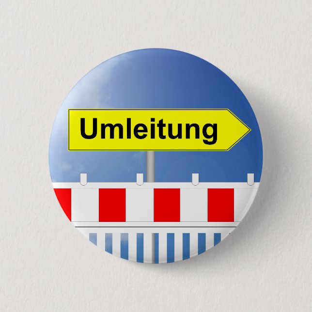 Baustelle, Umleitung und Baustellenabsperung Button (Vorderseite)