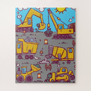 Baustelle und Fahrzeuge für Kinder Puzzle