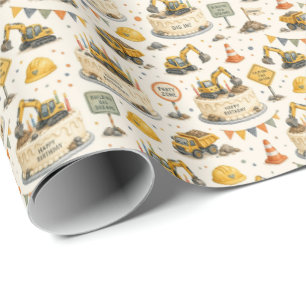 Baustellen-Geburtstags-Geschenkpapier Geschenkpapier