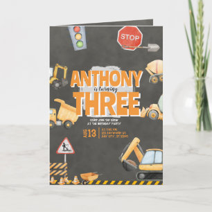 Baustellen-Geburtstagseinladung Karte