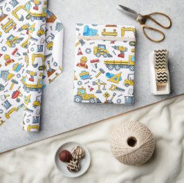 Baustellen-Geschenkpapier, Geburtstagsgeschenk für Geschenkpapier