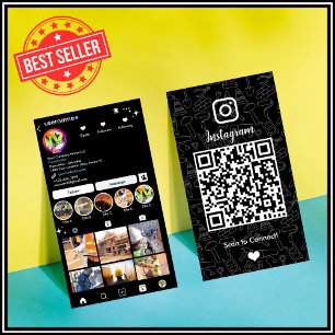 Baustellen Instagram Schwarz QR-Code Visitenkarte