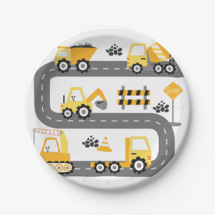 Baustellen-LKW Geburtstag Pappteller