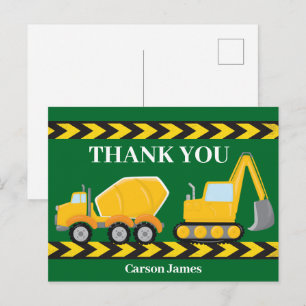 Baustellen-LKW-Jungen-Geburtstags-Dankeschön Postkarte