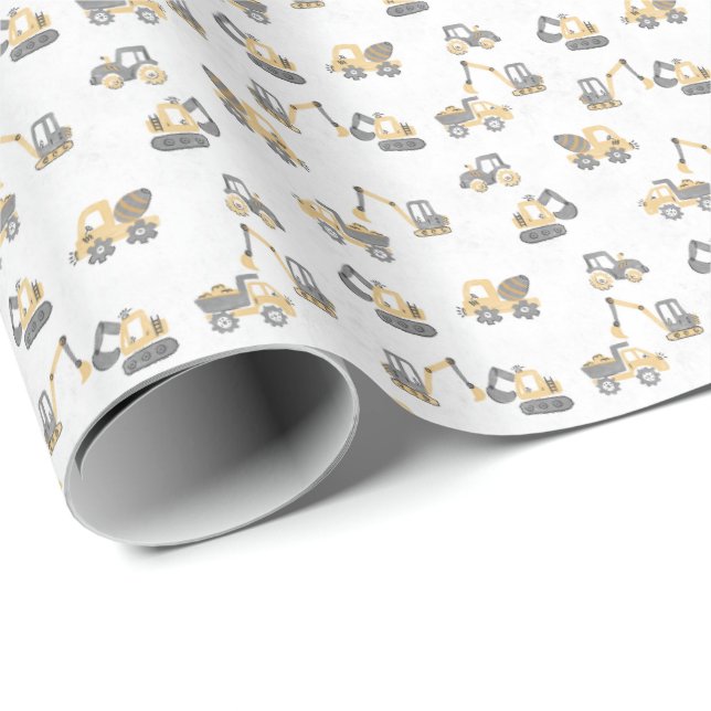 Baustellen-Muldenkipper Baby Junge Bagger  Geschenkpapier (Rolleneckpunkt)