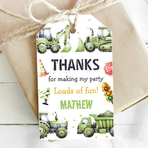 Baustellen-Muldenkipper-Bagger 1. Geburtstag Geschenkanhänger