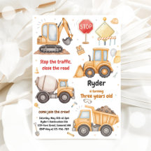 Baustellen Muldenkipper Bagger Junge Geburtstag