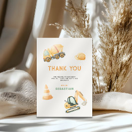 Baustellen-Muldenkipper-Party Boy Erster Geburtsta Dankeskarte