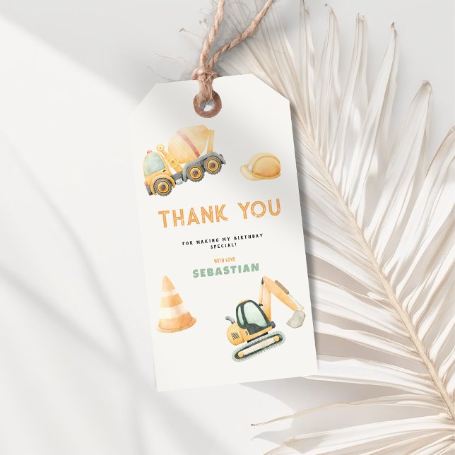 Baustellen-Muldenkipper-Partygeschenkanhänger Geschenkanhänger (Construction For Boys Thank You Favor Tag)