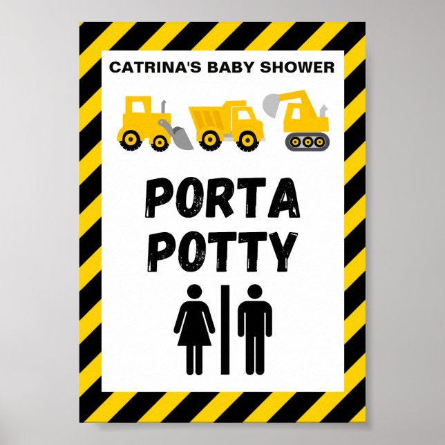 Baustellen-Party-Schild Poster (Vorne)