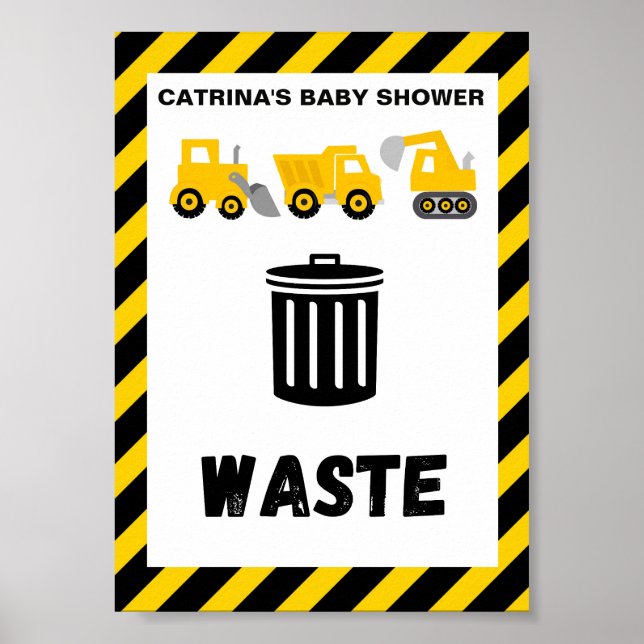 Baustellen-Party-Schild Poster (Vorne)