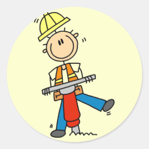 Baustellen Presslufthammer T-Shirts und Geschenke Runder Aufkleber