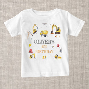 Baustellen-Themen-Jungen-Geburtstagsfeier Baby T-shirt