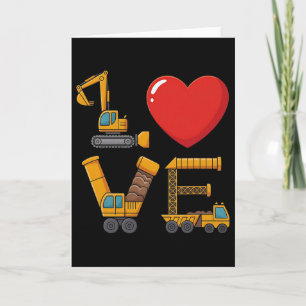 Baustellen-Valentinstag Liebe mit Lastwagen buchst Karte