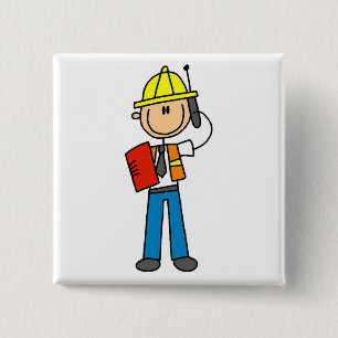 Baustellen-Vorarbeiter T-Shirts und Geschenke Button