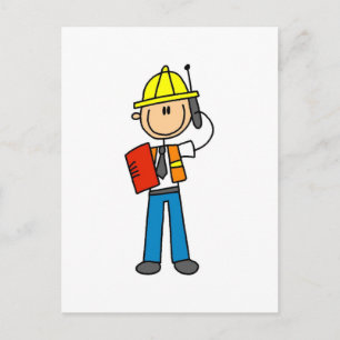 Baustellen-Vorarbeiter T-Shirts und Geschenke Postkarte