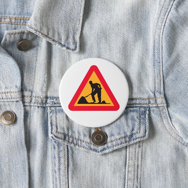 Baustellen-Vorwarnschild Bauzone Warnung Button (Von Creator hochgeladen)