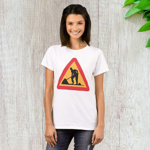 Baustellen-Vorwarnschild Bauzone Warnung T-Shirt