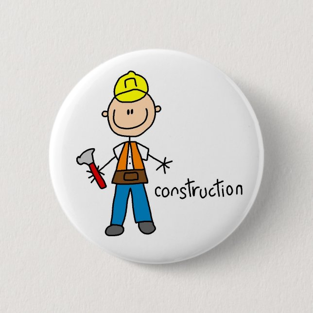 Baustellenarbeiter Magnetknopf Button (Vorderseite)