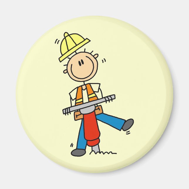 Baustellenarbeiter mit Presslufthammer-Geschenken Magnet (Vorne)