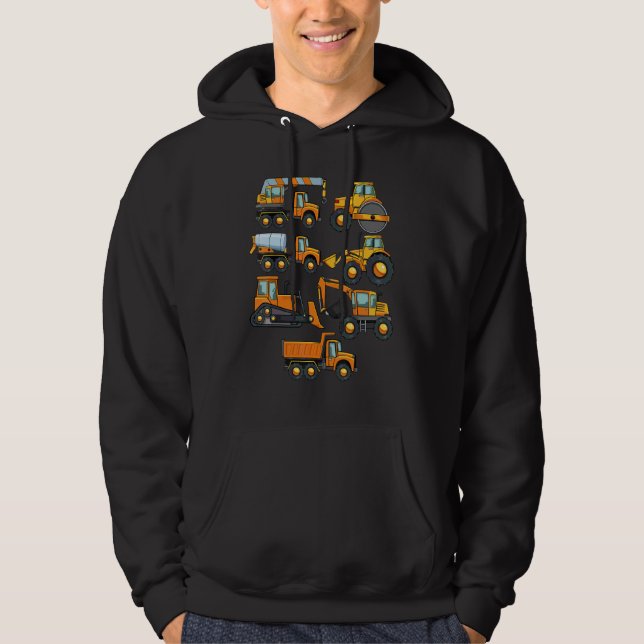 Baustellenbagger Planierraupe Abbruch Dampfwalze Hoodie (Vorderseite)
