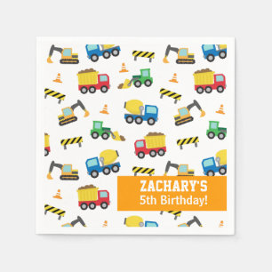 Baustellenfahrzeuge Muster Geburtstagsfeier Serviette
