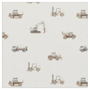 Baustellenfahrzeuge Schweres Gerät beige Stoff