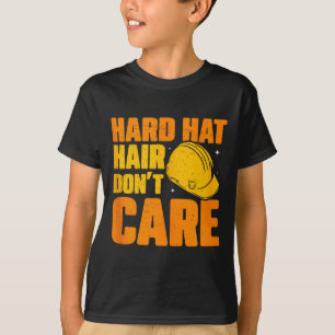 Baustellenhelm Haar Egal Lustiger Bauleiter T-Shirt
