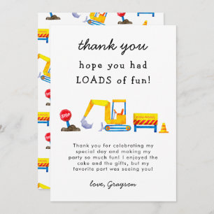 Baustraßen zum Geburtstag Dankeskarte