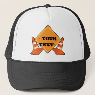 BAUSTRASSENZEICHEN ZURÜCK,<YOUR TEXT> TRUCKERKAPPE