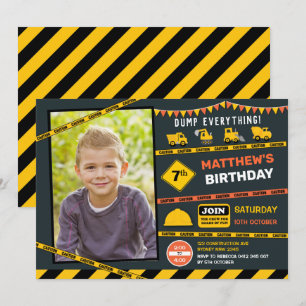 Baustumpf Foto Boy Geburtstagsparty Einladung