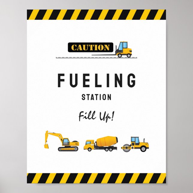 Baustumpf LKW Geburtstag Food Drink Zeichen Poster (Vorne)