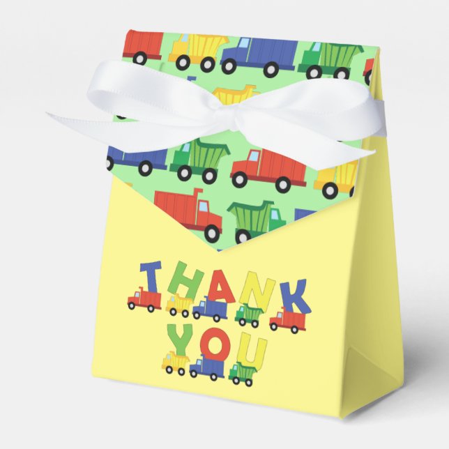 Baustumpf Truck Baby Shower Boy Geschenkschachtel (Vorderseite)