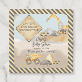 Baustumpf Truck Boy Babydusche Geschenkanhänger