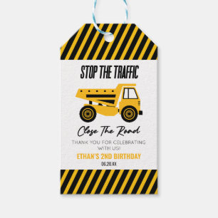 Baustumpf Truck Bulldozer Geburtstagsparty Geschenkanhänger