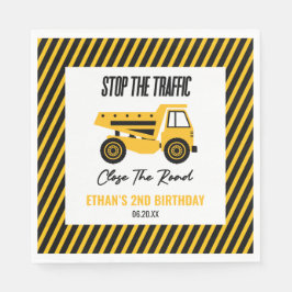 Baustumpf Truck Bulldozer Geburtstagsparty Serviette