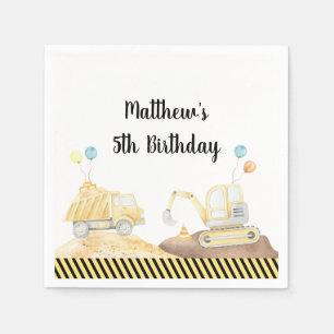 Baustumpf Truck Digger Geburtstag Serviette