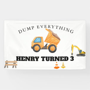 Baustumpf Truck Geburtstag Banner