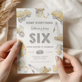 Baustumpf Truck SIX 6. Geburtstagsparty Einladung