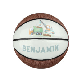 Baustumpf Truck Soft Blue Green Boy Name Mini Basketball