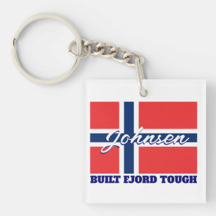 "Baute Fjord Tough" und norwegische Flagge Schlüsselanhänger