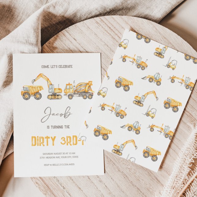 Bauthema 3. Geburtstag Einladung (Von Creator hochgeladen)