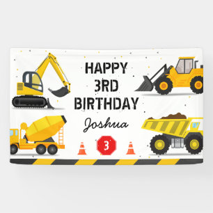 Bauthema Dump Truck Kindergeburtstag Party Banner