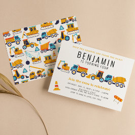 Bauthema Geburtstags-Dump Truck Party Einladung