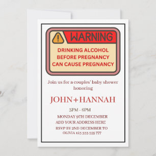 Bauthema Paare Funny Co-ed Baby Dusche Einladung