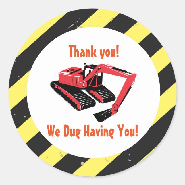 Bauthema Runder Aufkleber (Vorderseite)