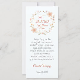 Bautismus Gefallen Watercolor Pink Blume Lesezeich