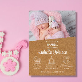 Bautizo Einladung Niedliches Foto Elegante Tremorg