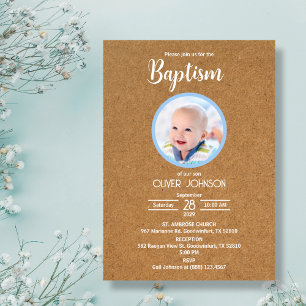 Bautizo Invitacion Foto Baby Boy oder Girl Baptiss Einladung