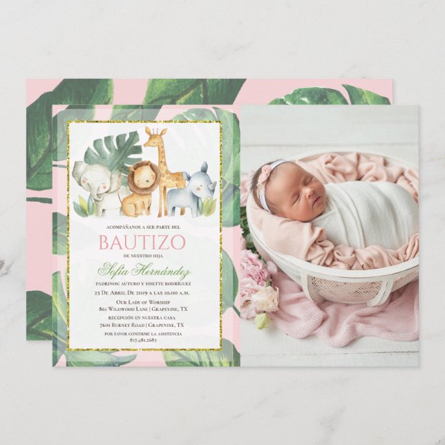 Bautizo Niña Invitacion De bautizo Niña Taufe Einladung (Vorne/Hinten)